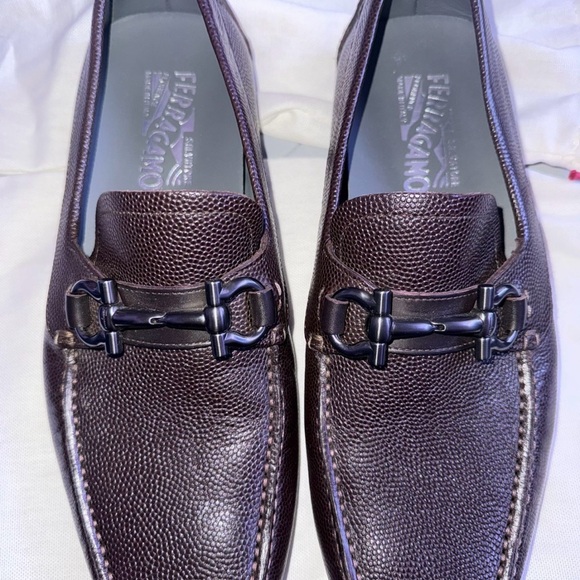 Salvatore Ferragamo Dark Brown Leather Loafers
